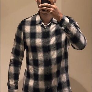 All Saints Monochrome Checkered Shirt
